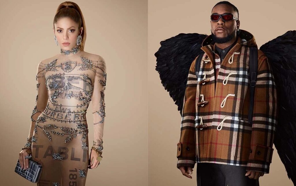 WATCH: BURNA BOY X SHAKIRA MAKE BURBERRY DEBUTS FOR FESTIVE CAMPAIGN
