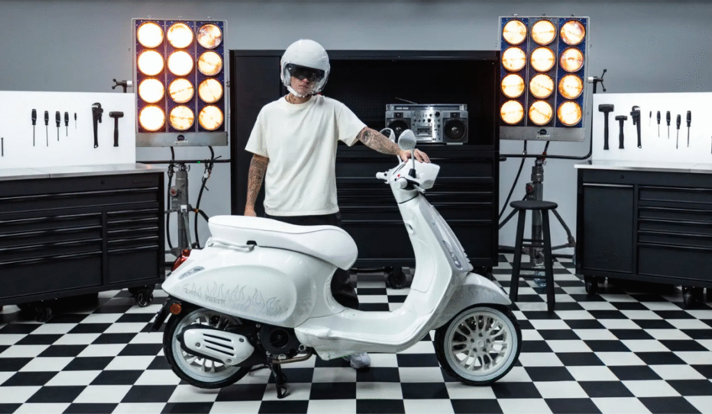 FIRST LOOK: JUSTIN BIEBER’S SPECIAL EDITION VESPA SCOOTER